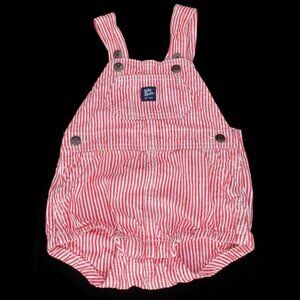 Oshkosh Vestbak Overall Bubble Suit Romper Red White Stripes Baby Unisex 18M